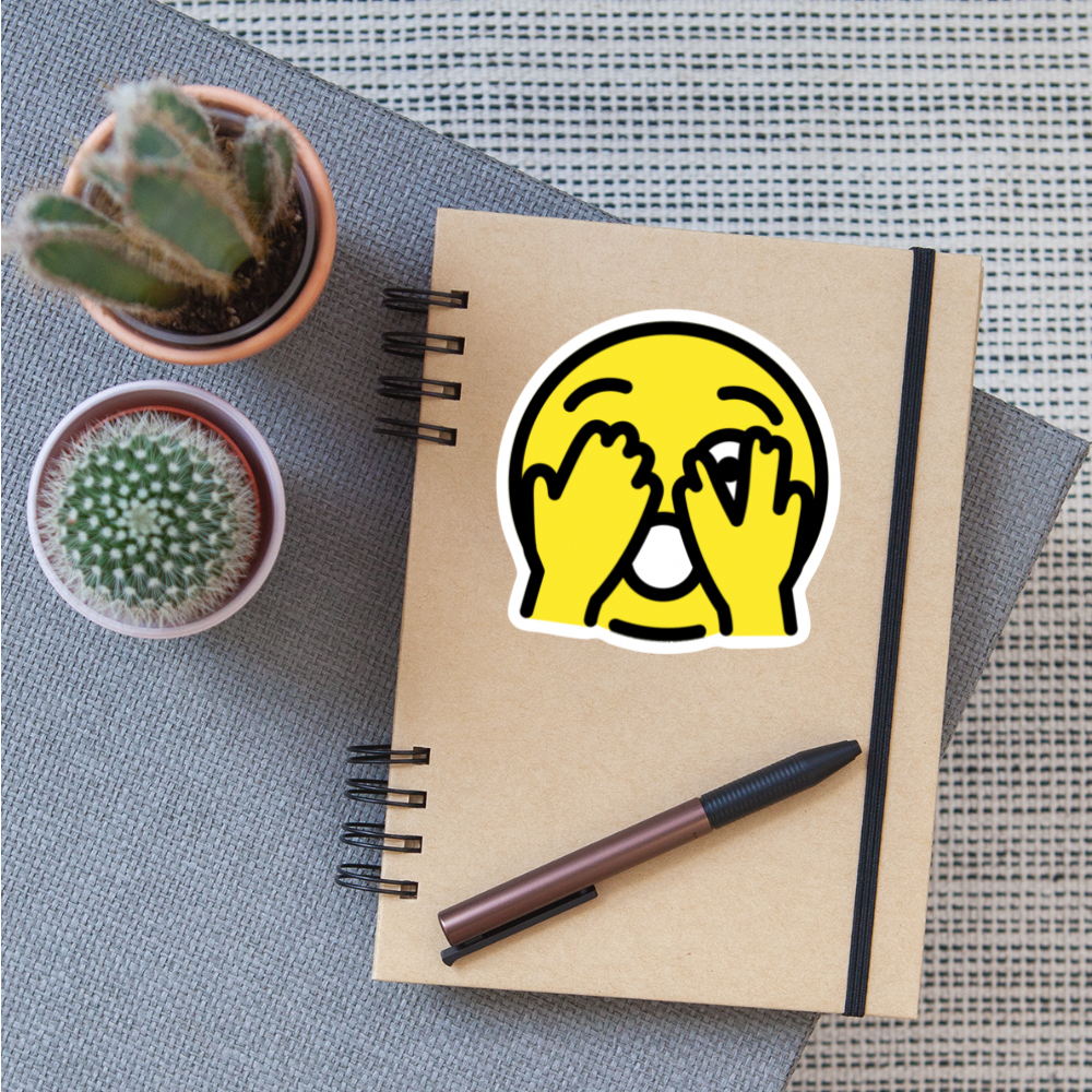 Face with Peeking Eye Moji Sticker - Emoji.Express - white matte