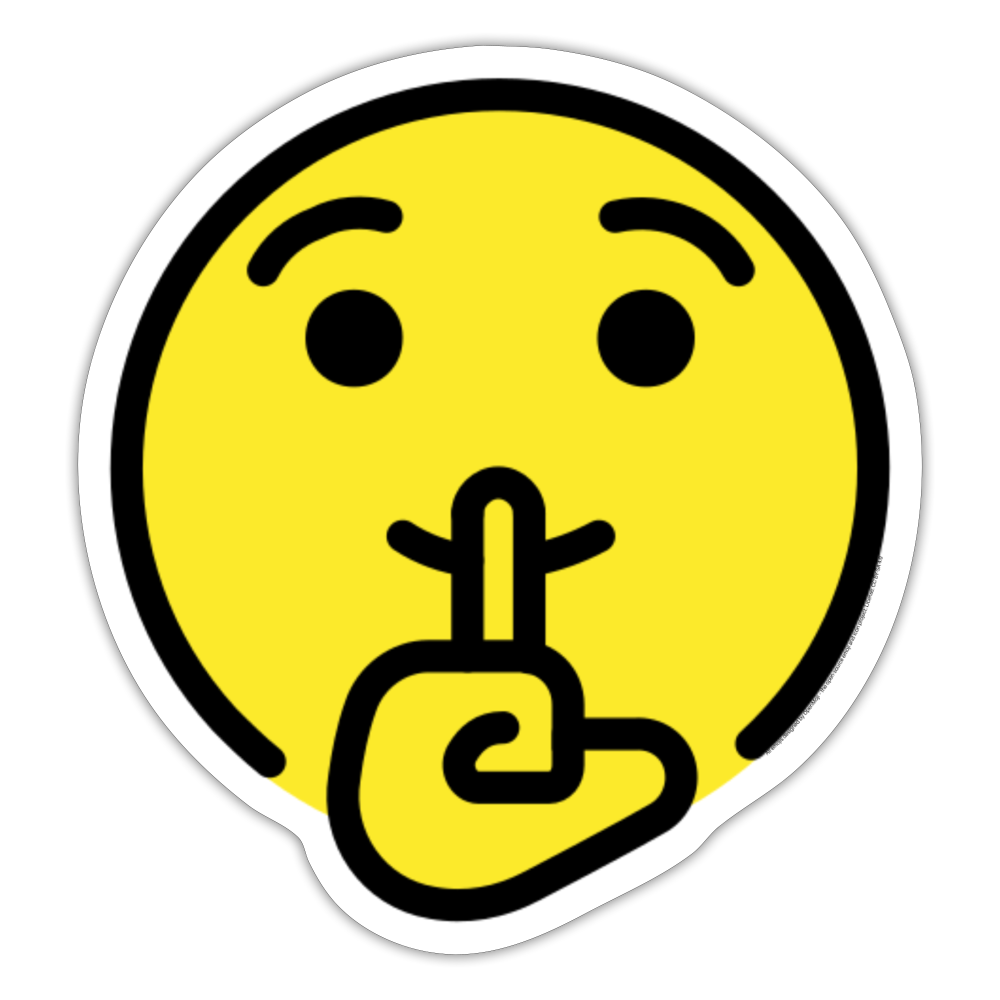 Shushing Face Moji Sticker - Emoji.Express - white matte