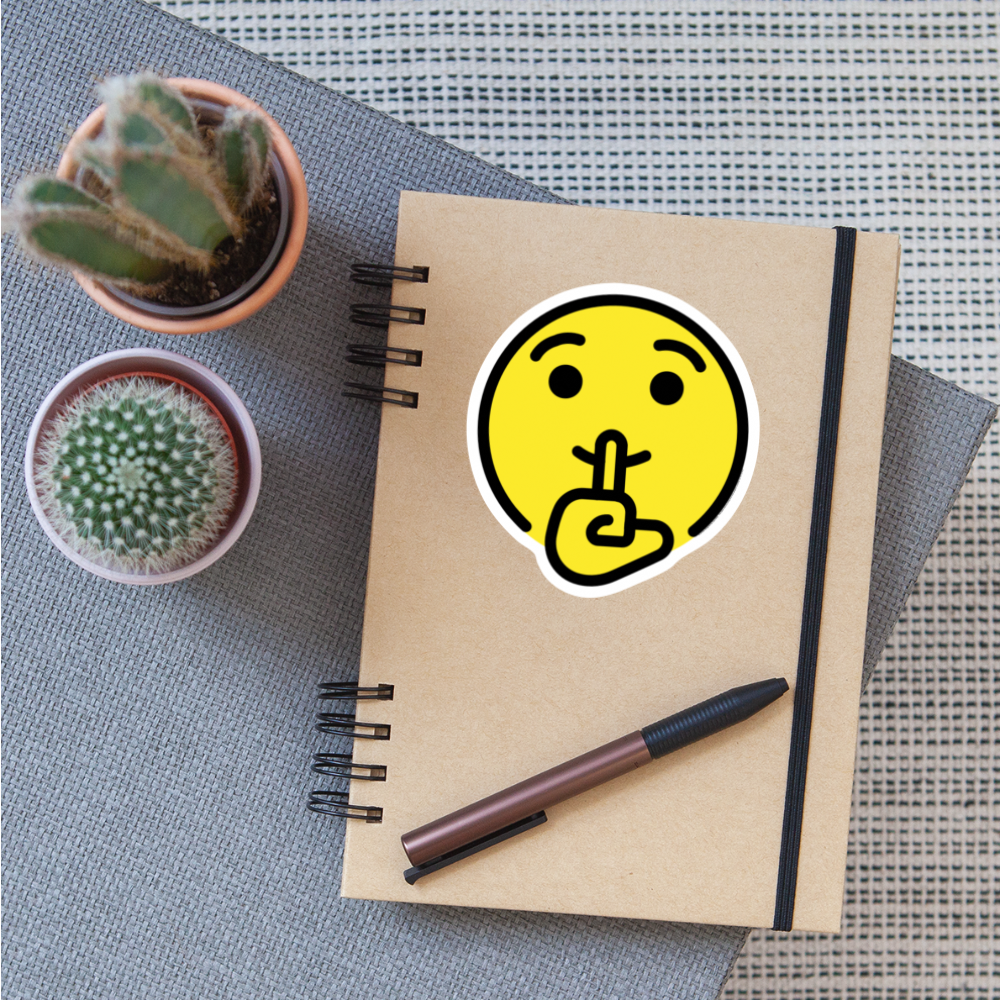 Shushing Face Moji Sticker - Emoji.Express - white matte