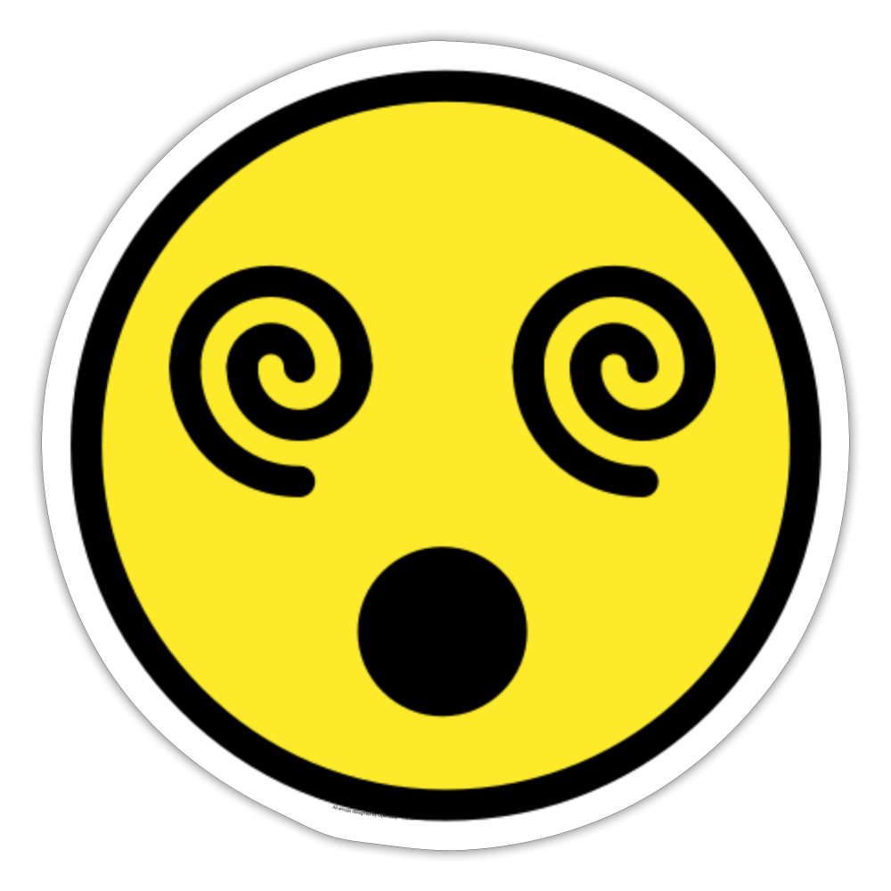 Face with Spiral Eyes Moji Sticker - Emoji.Express - white matte