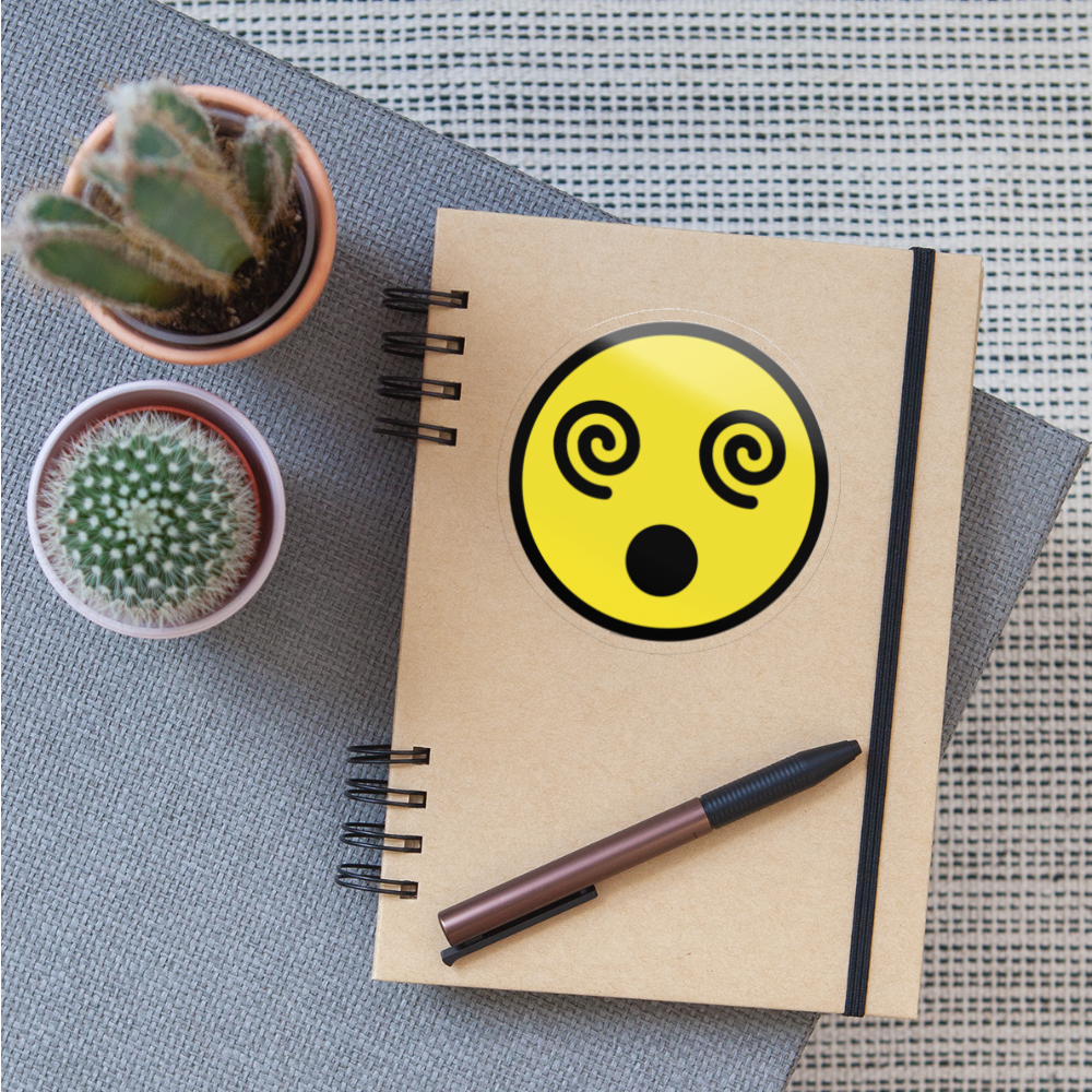 Face with Spiral Eyes Moji Sticker - Emoji.Express - transparent glossy