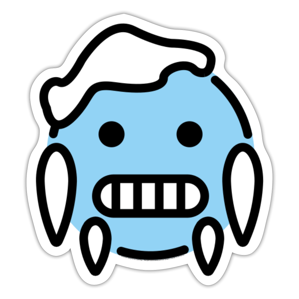 Cold Face Moji Sticker - Emoji.Express - white matte