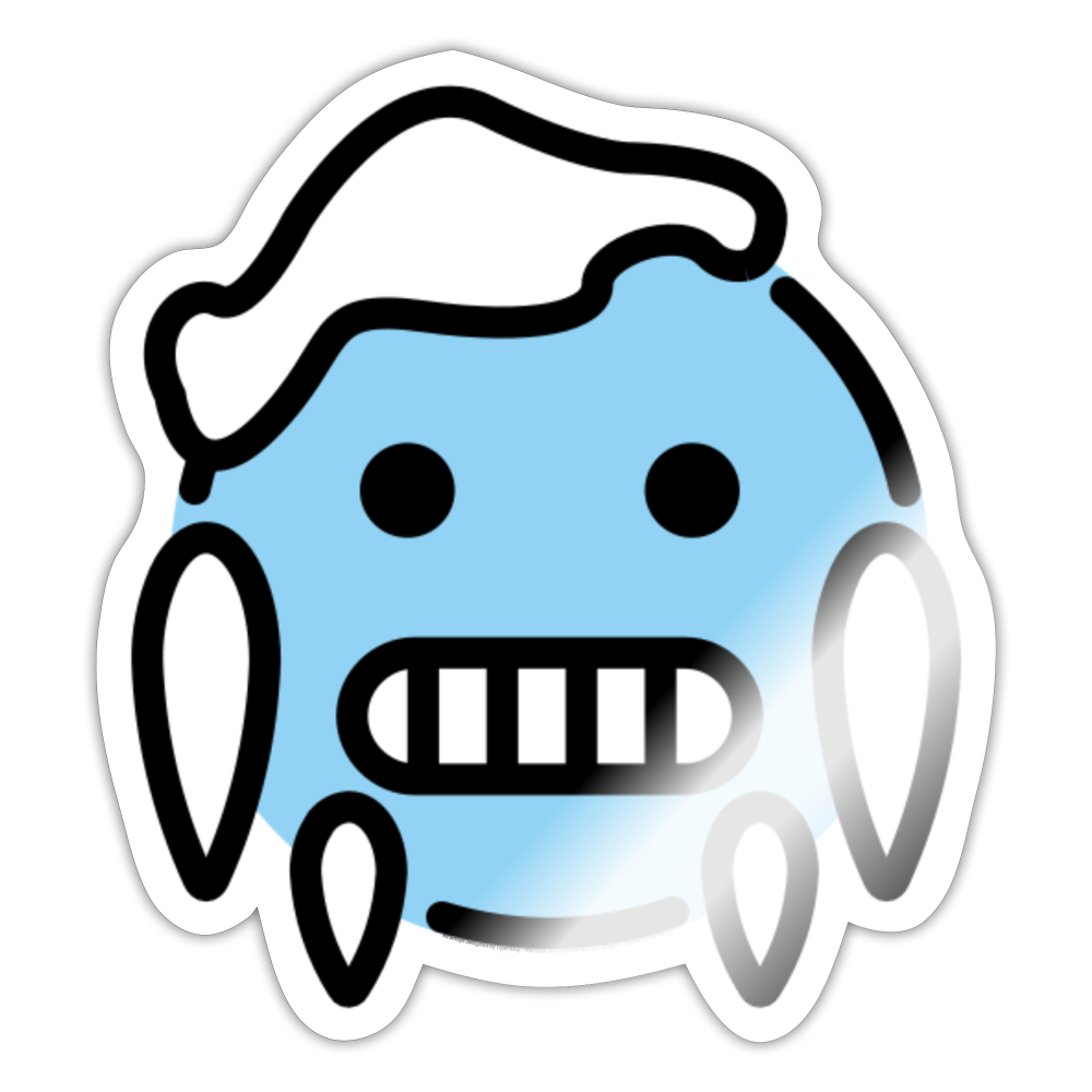 Cold Face Moji Sticker - Emoji.Express - white glossy
