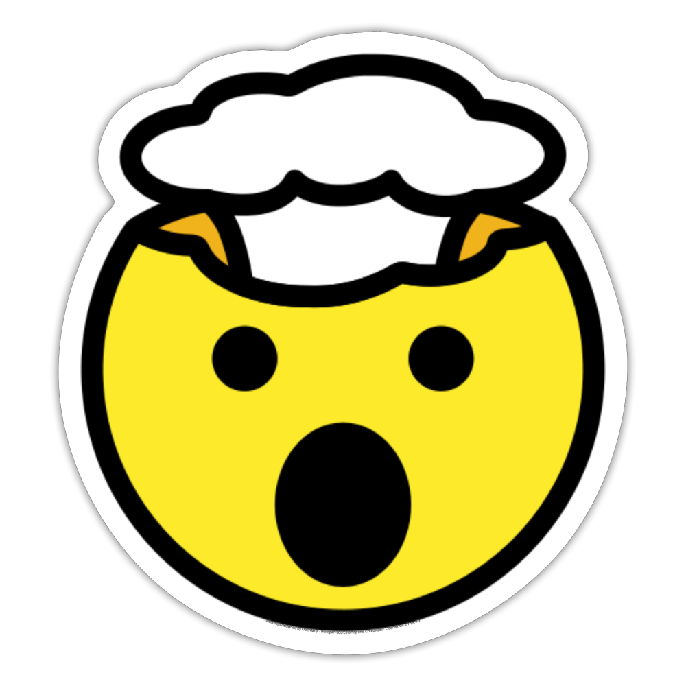 Exploding Head Moji Sticker - Emoji.Express - white matte