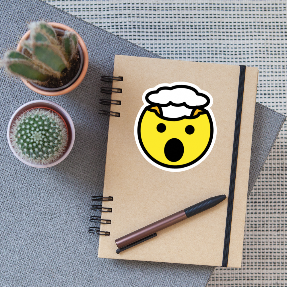 Exploding Head Moji Sticker - Emoji.Express - white matte
