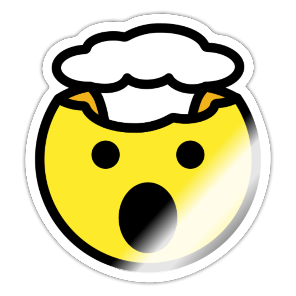 Exploding Head Moji Sticker - Emoji.Express - white glossy