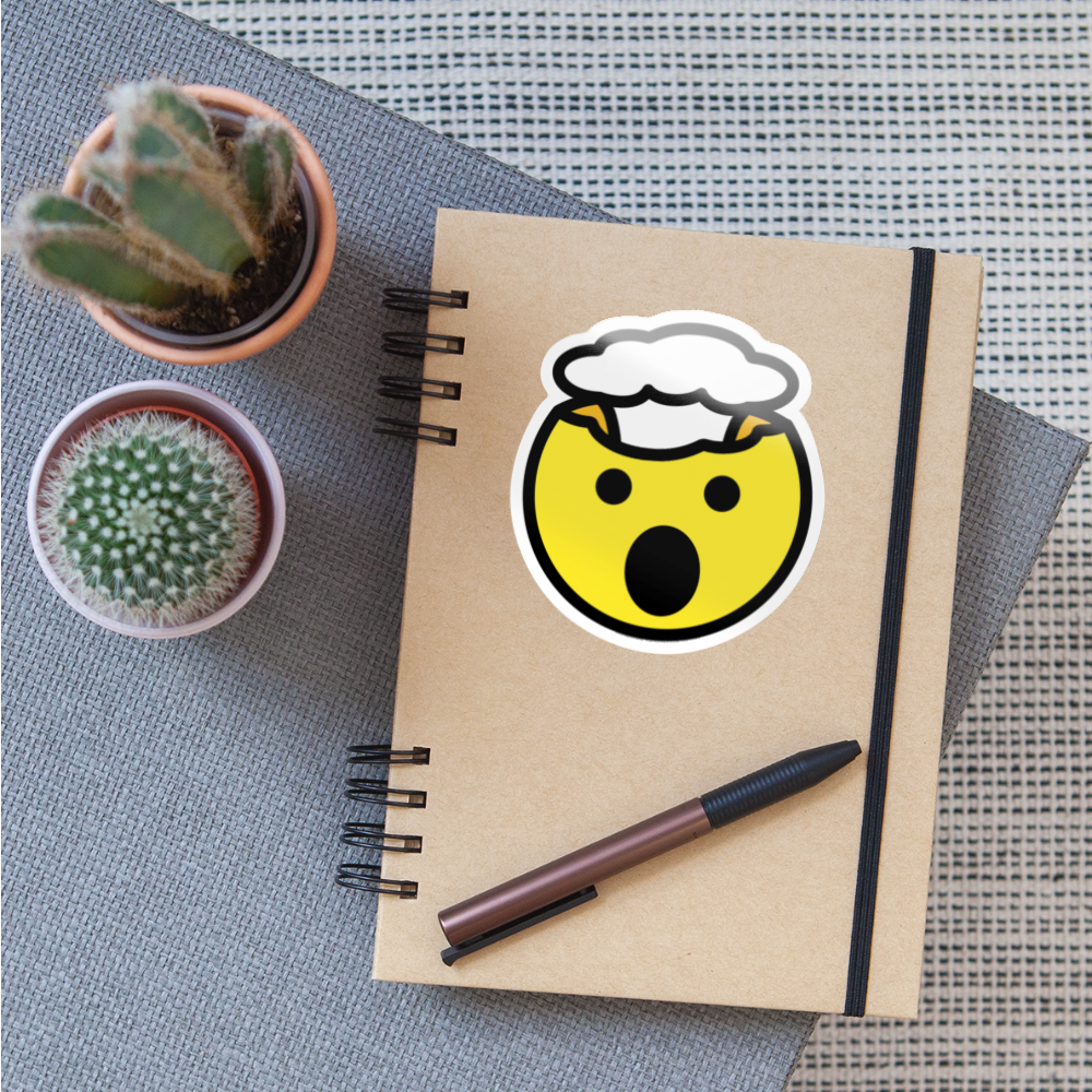 Exploding Head Moji Sticker - Emoji.Express - white glossy
