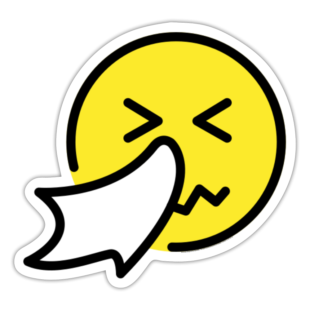 Sneezing Face Moji Sticker - Emoji.Express - white matte