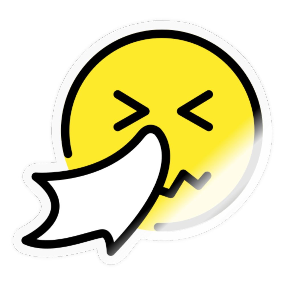 Sneezing Face Moji Sticker - Emoji.Express - transparent glossy