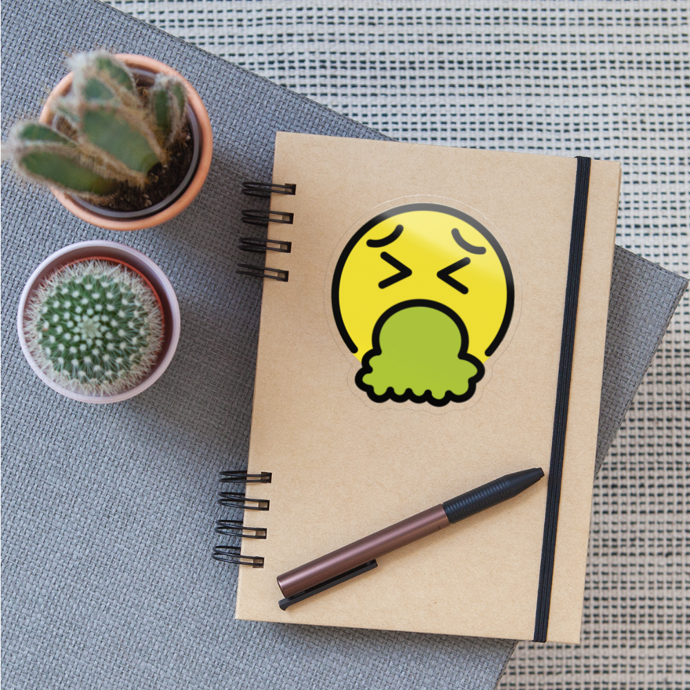 Face Vomiting Moji Sticker - Emoji.Express - transparent glossy