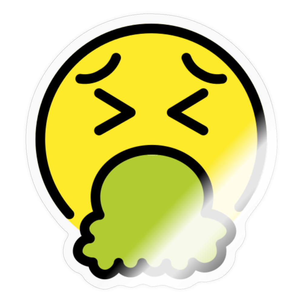 Face Vomiting Moji Sticker - Emoji.Express - transparent glossy