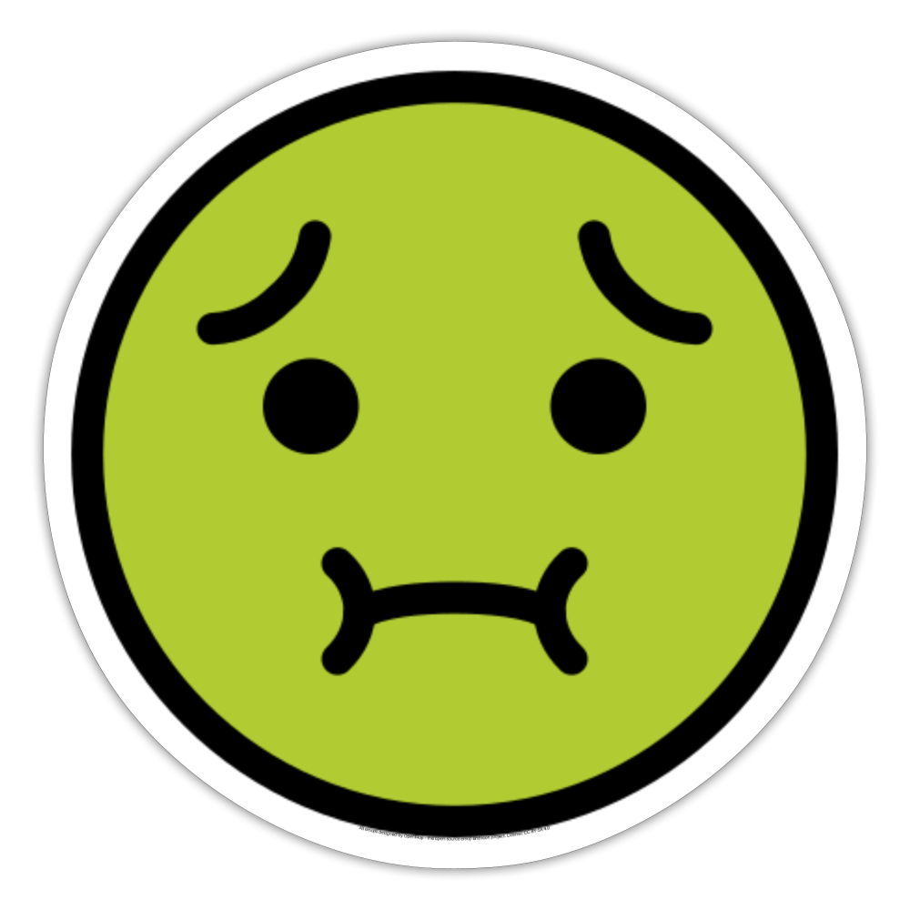Nauseated Face Moji Sticker - Emoji.Express - white matte