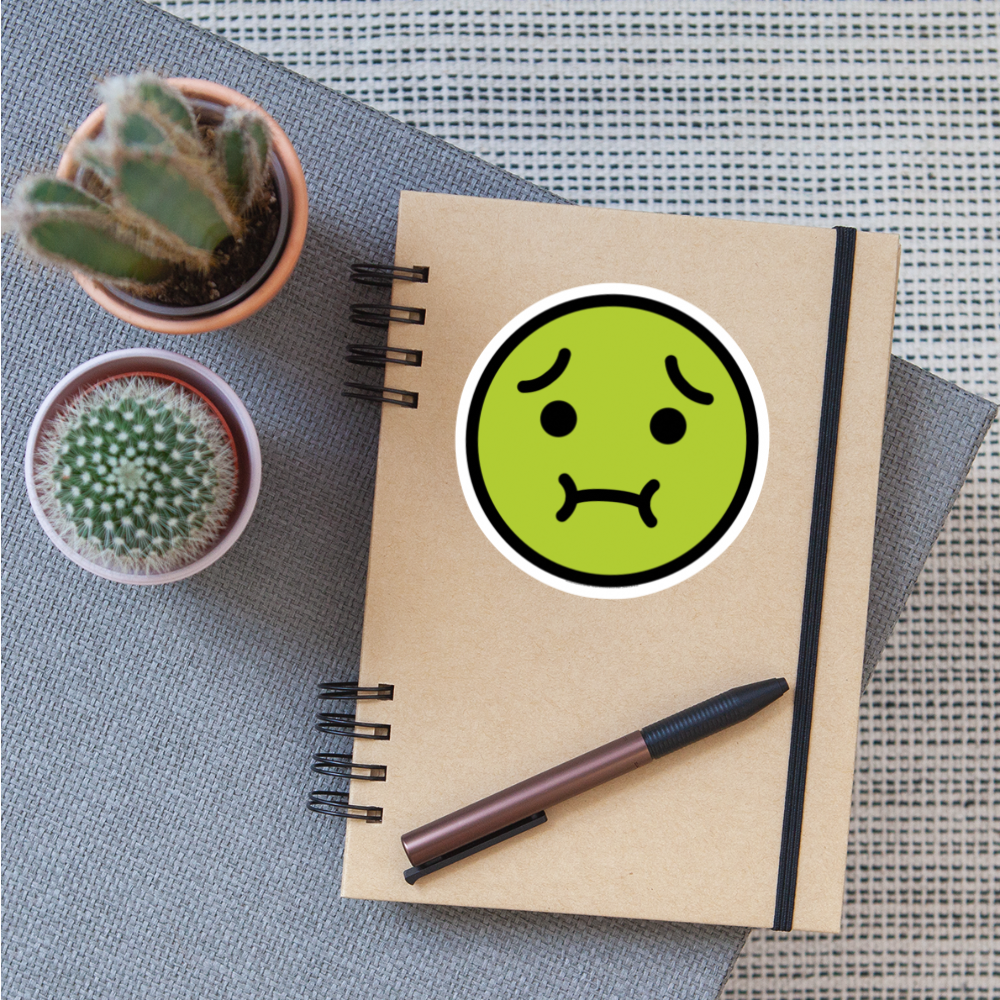 Nauseated Face Moji Sticker - Emoji.Express - white matte