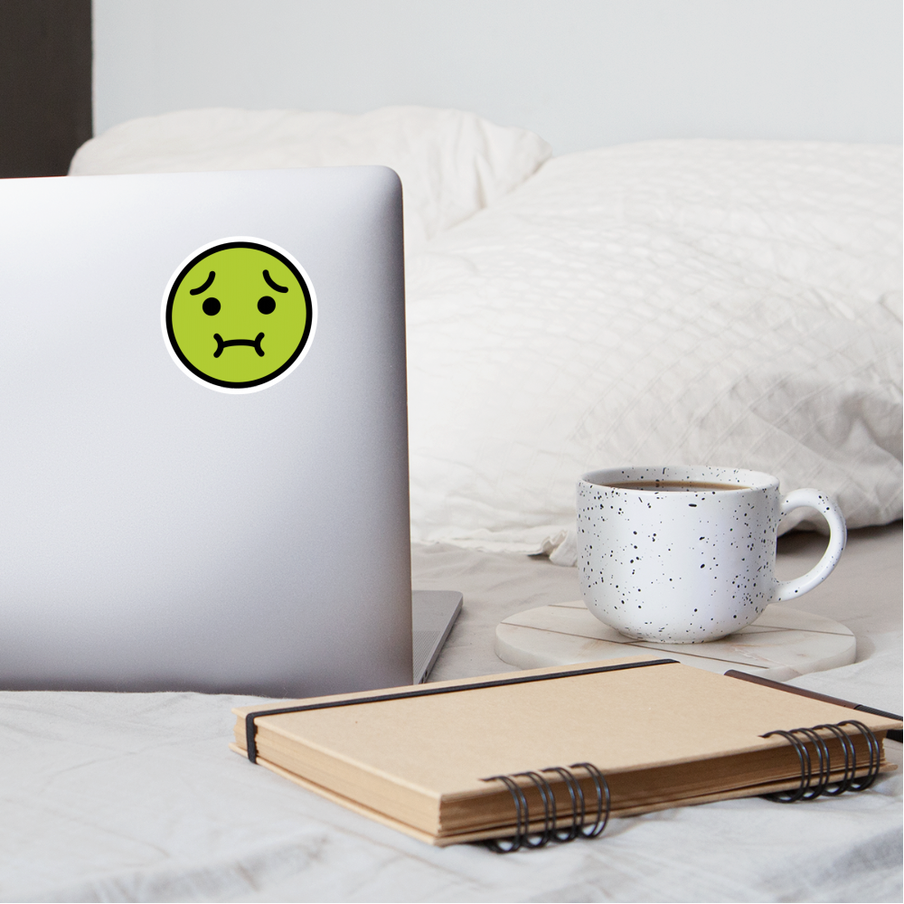 Nauseated Face Moji Sticker - Emoji.Express - white matte