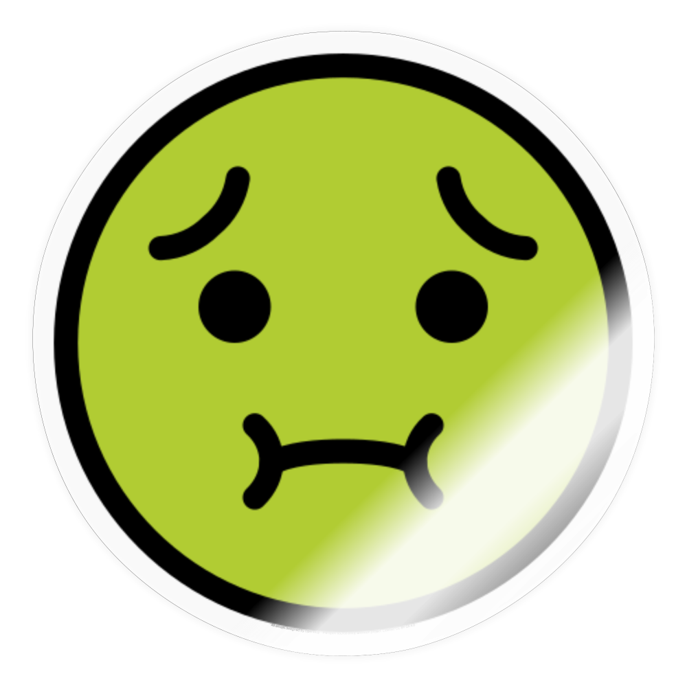 Nauseated Face Moji Sticker - Emoji.Express - transparent glossy