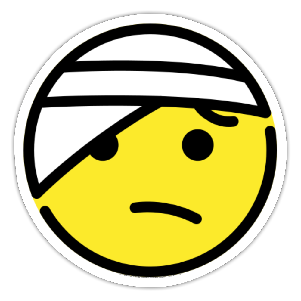 Face with Head Bandage Moji Sticker - Emoji.Express - white matte