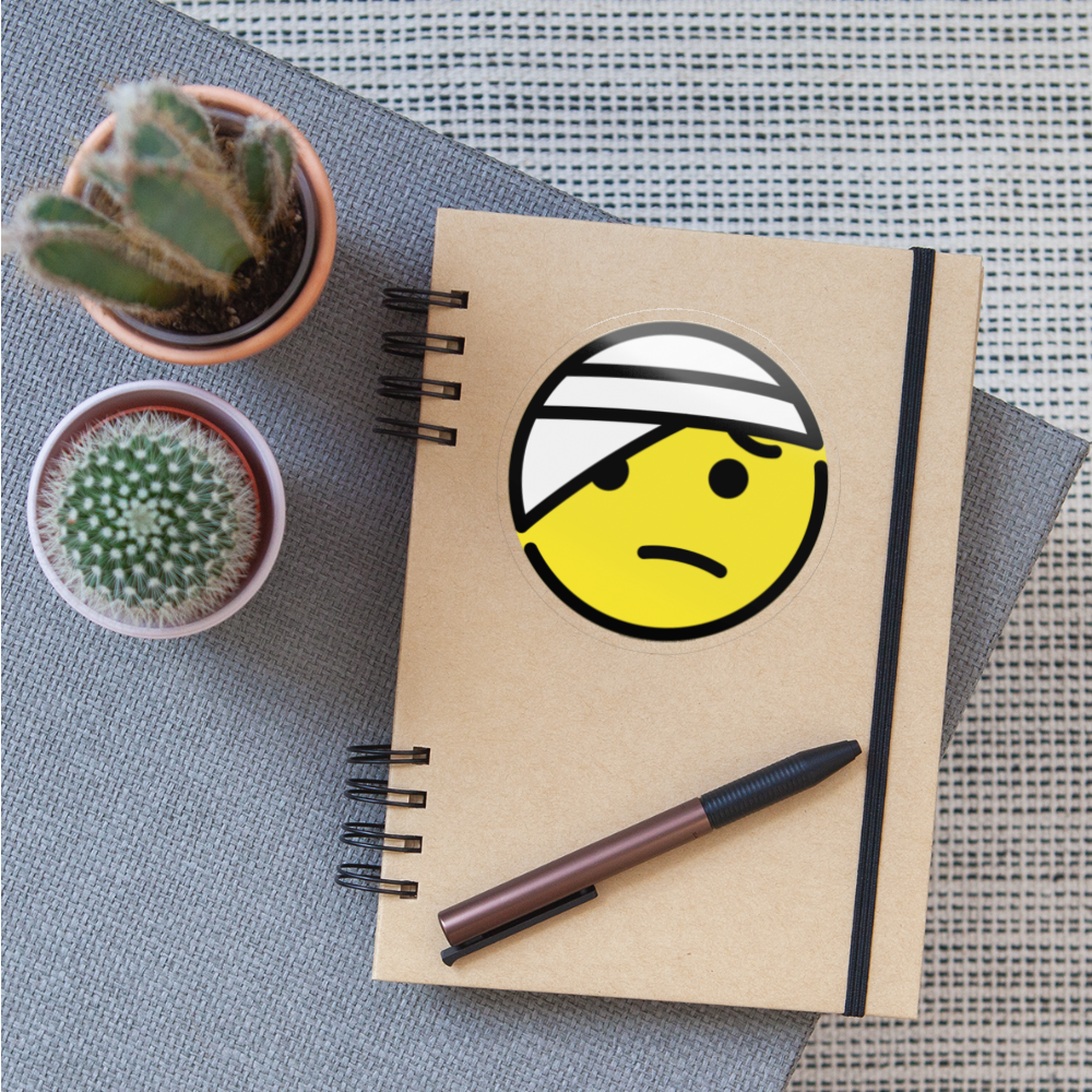 Face with Head Bandage Moji Sticker - Emoji.Express - transparent glossy