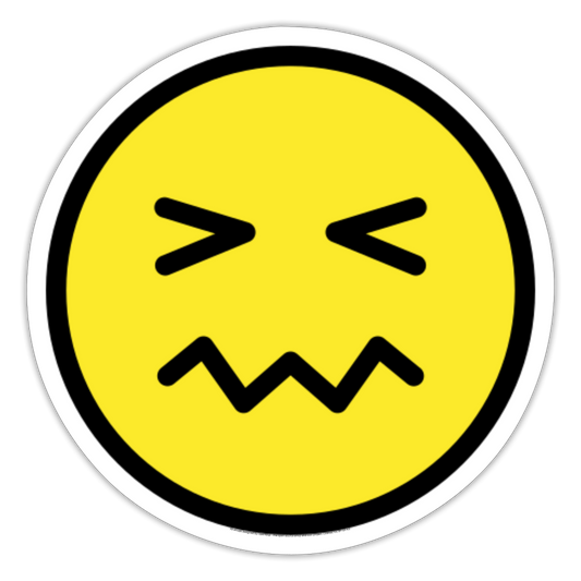 Confounded Face Moji Sticker - Emoji.Express - white matte