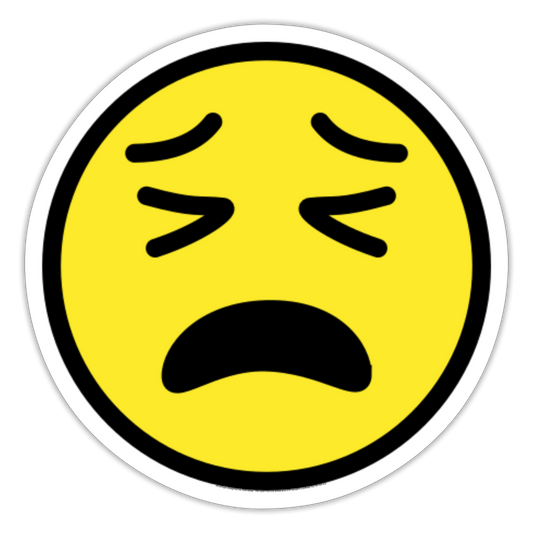 Tired Face Moji Sticker - Emoji.Express+ - white matte