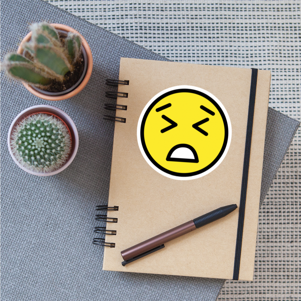 Persevering Face Moji Sticker - Emoji.Express - white matte