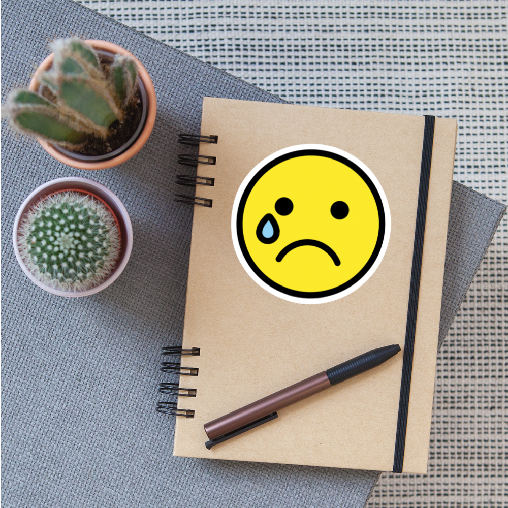 Crying Face Moji Sticker - Emoji.Express - white matte