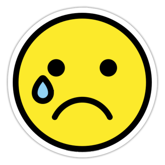 Crying Face Moji Sticker - Emoji.Express - white matte