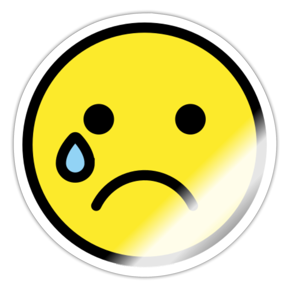 Crying Face Moji Sticker - Emoji.Express - white glossy
