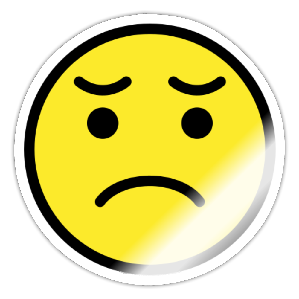 Disappointed Face Moji Sticker - Emoji.Express - white glossy