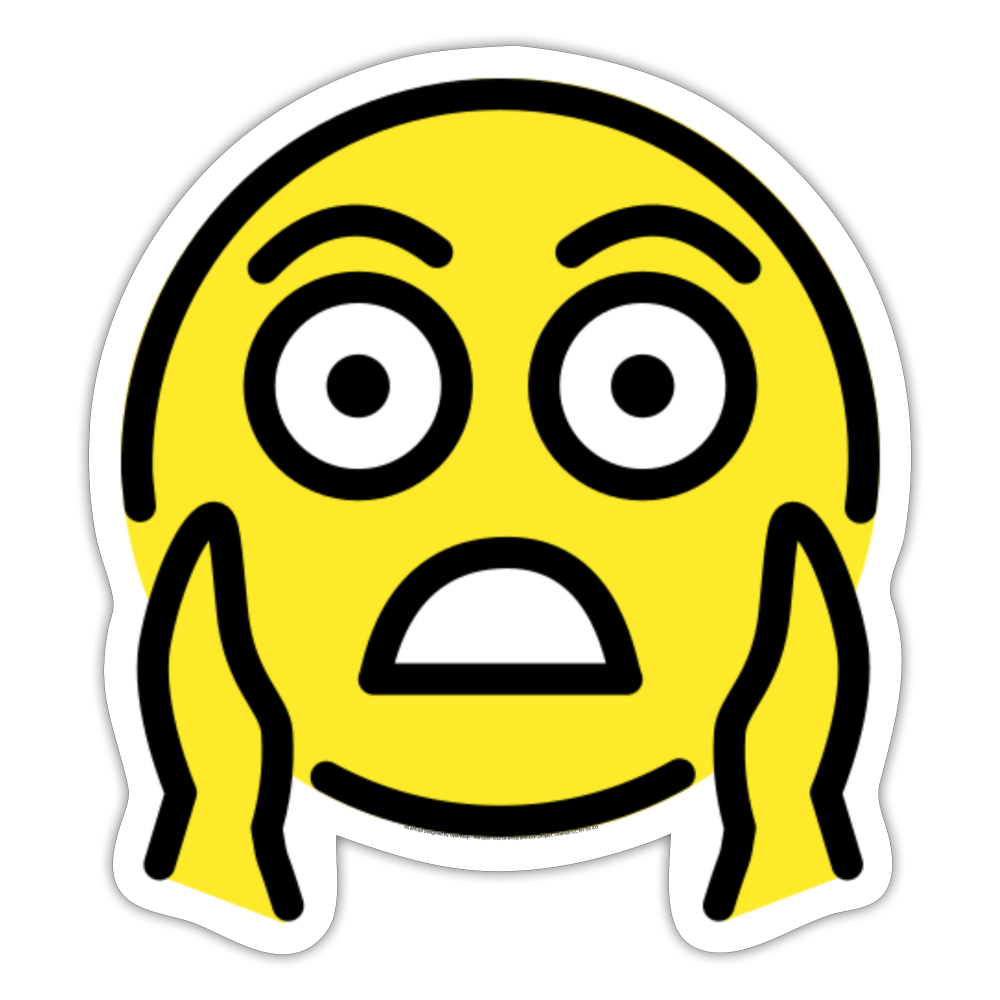 Face Screaming in Fear Moji Sticker - Emoji.Express - white matte