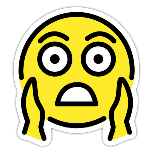 Face Screaming in Fear Moji Sticker - Emoji.Express - white matte