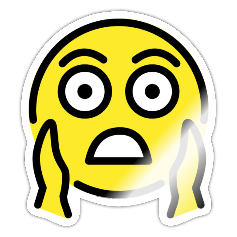 Face Screaming in Fear Moji Sticker - Emoji.Express - white glossy