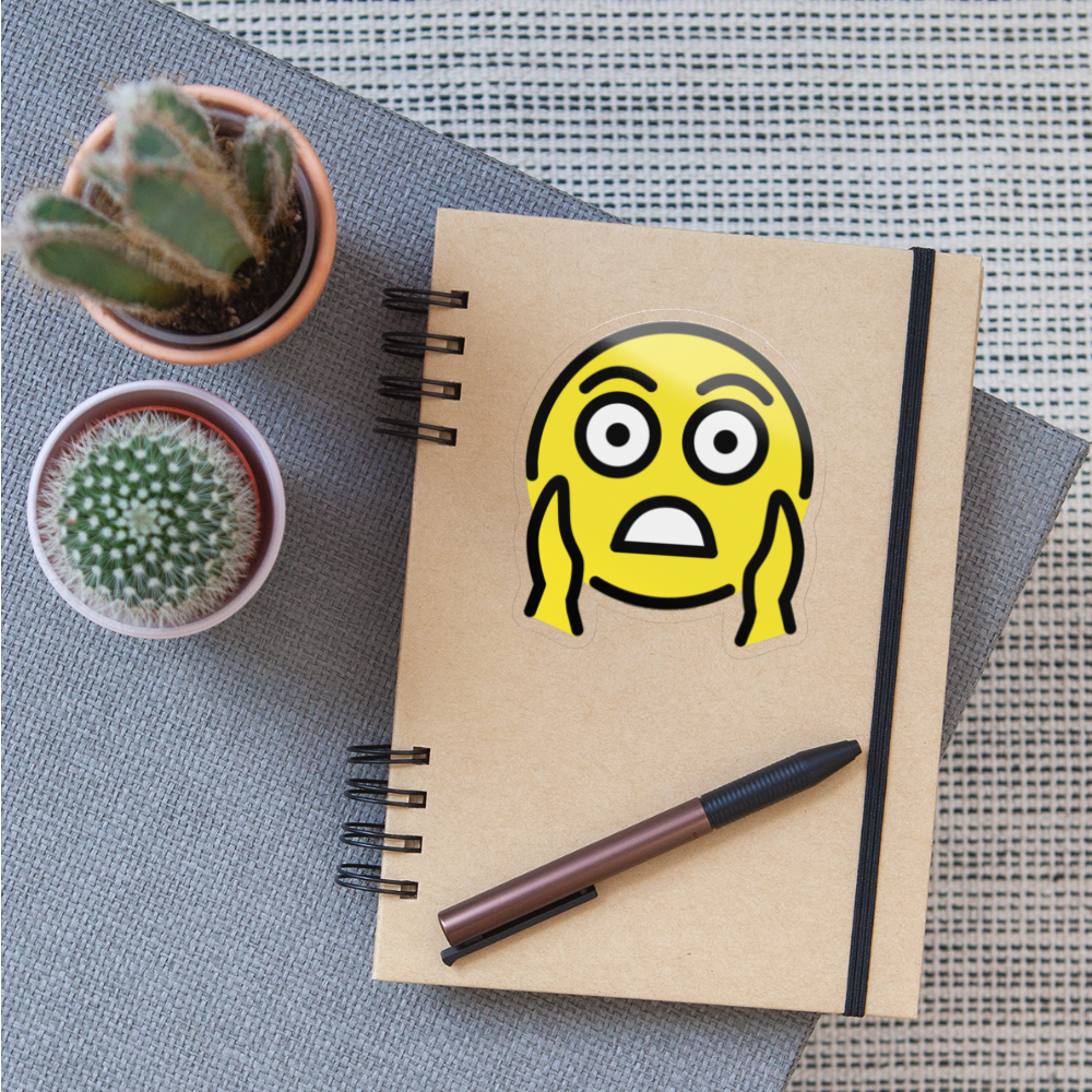 Face Screaming in Fear Moji Sticker - Emoji.Express - transparent glossy