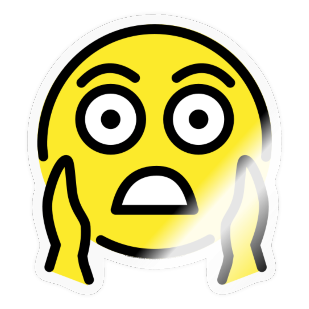 Face Screaming in Fear Moji Sticker - Emoji.Express - transparent glossy