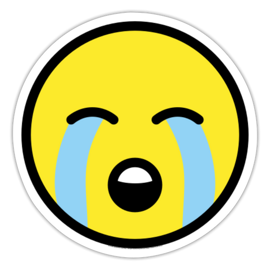 Loudly Crying Face Moji Sticker - Emoji.Express - white matte