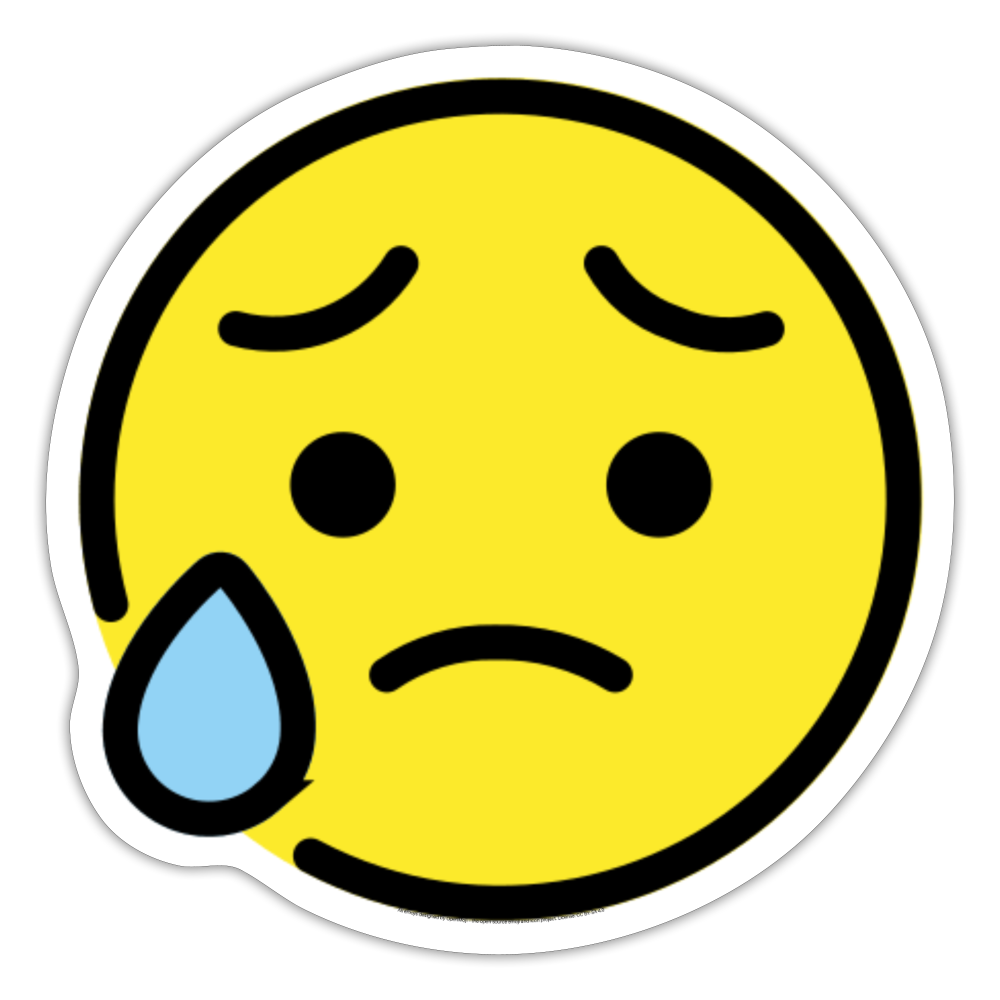 Sad but Relieved Moji Sticker - Emoji.Express - white matte