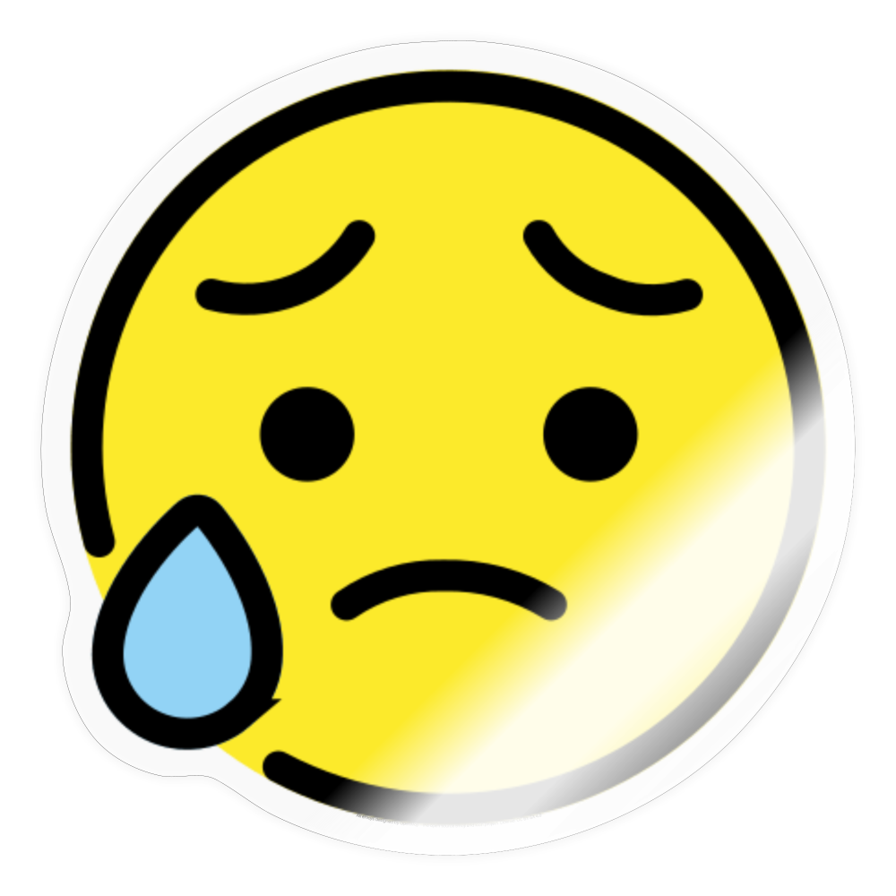Sad but Relieved Moji Sticker - Emoji.Express - transparent glossy