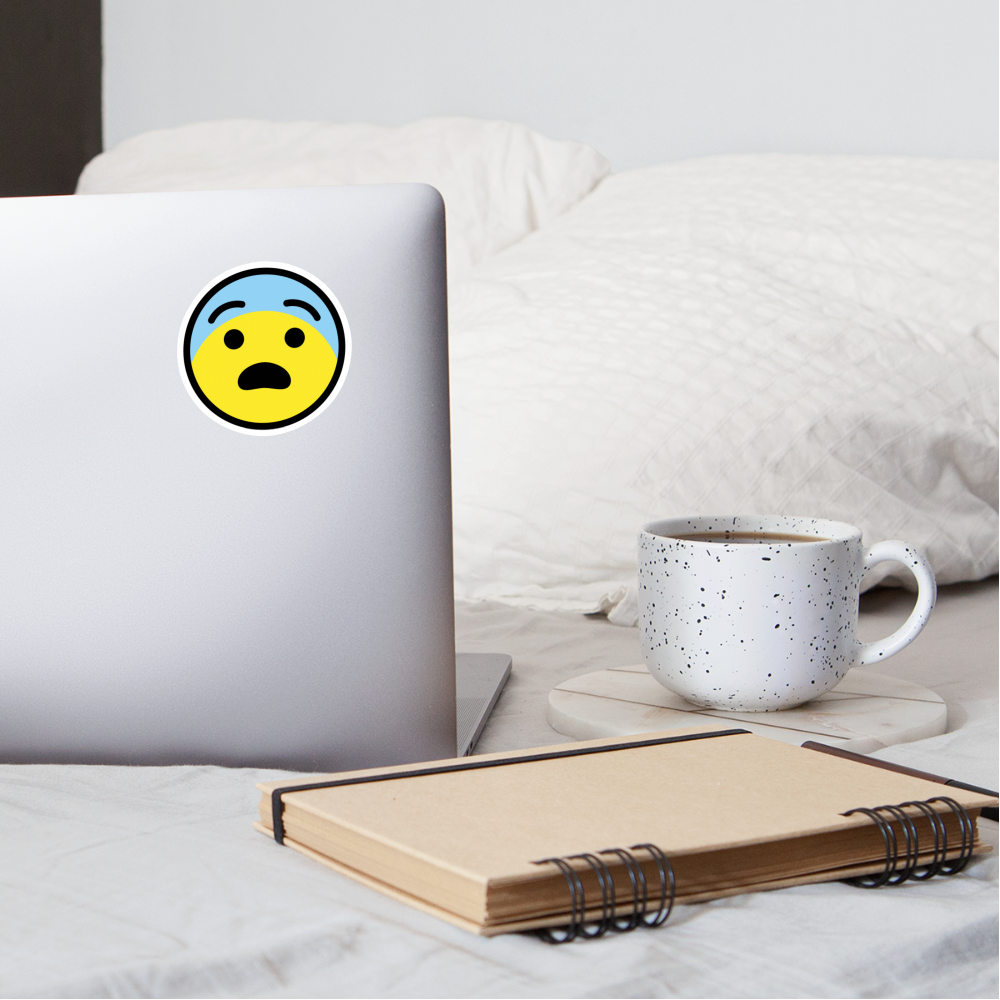 Fearful Face Moji Sticker - Emoji.Express - white matte