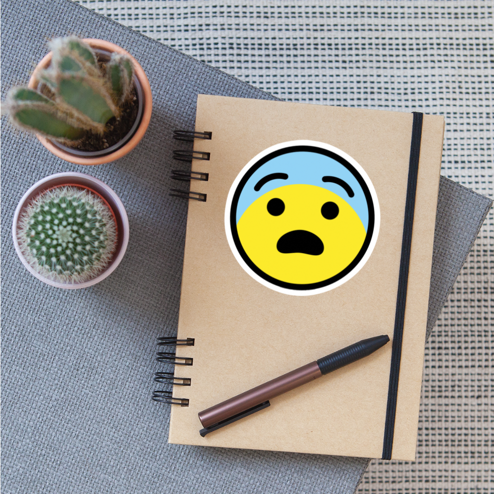 Fearful Face Moji Sticker - Emoji.Express - white matte