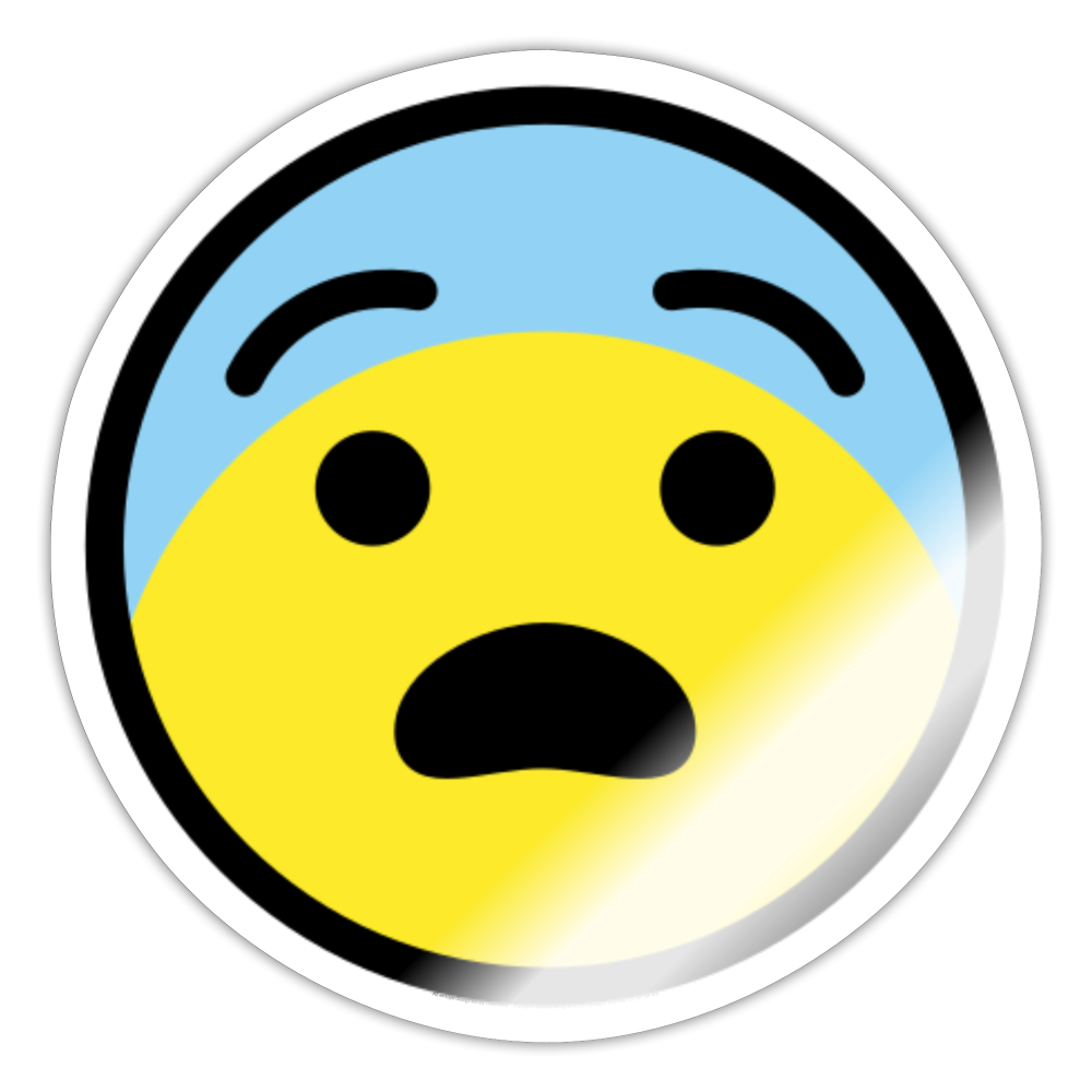 Fearful Face Moji Sticker - Emoji.Express - white glossy