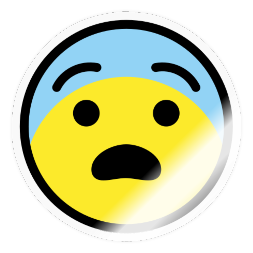 Fearful Face Moji Sticker - Emoji.Express - transparent glossy