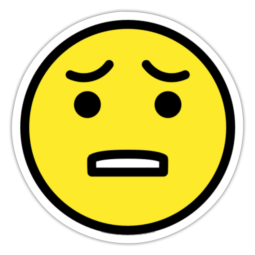 Anguished Face Moji Sticker - Emoji.Express - white matte