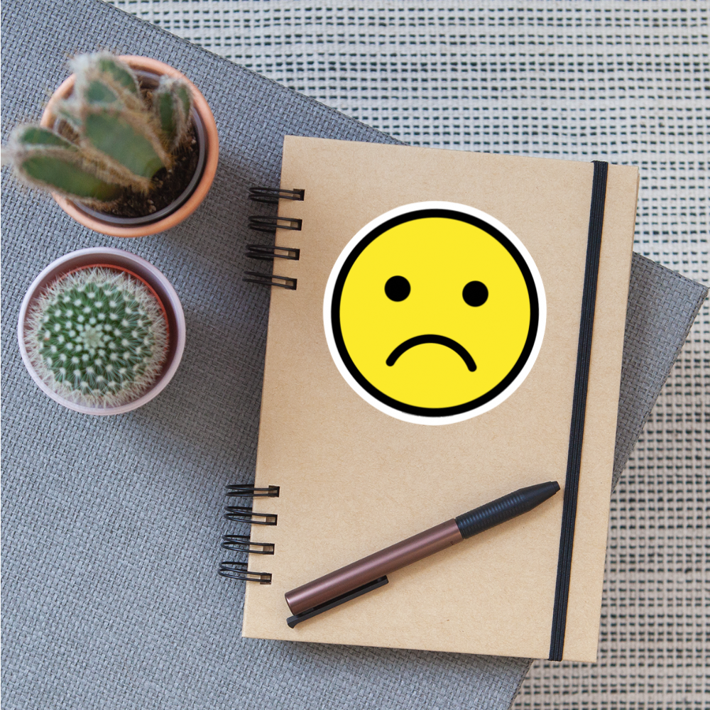 Frowning Face Moji Sticker - Emoji.Express - white matte