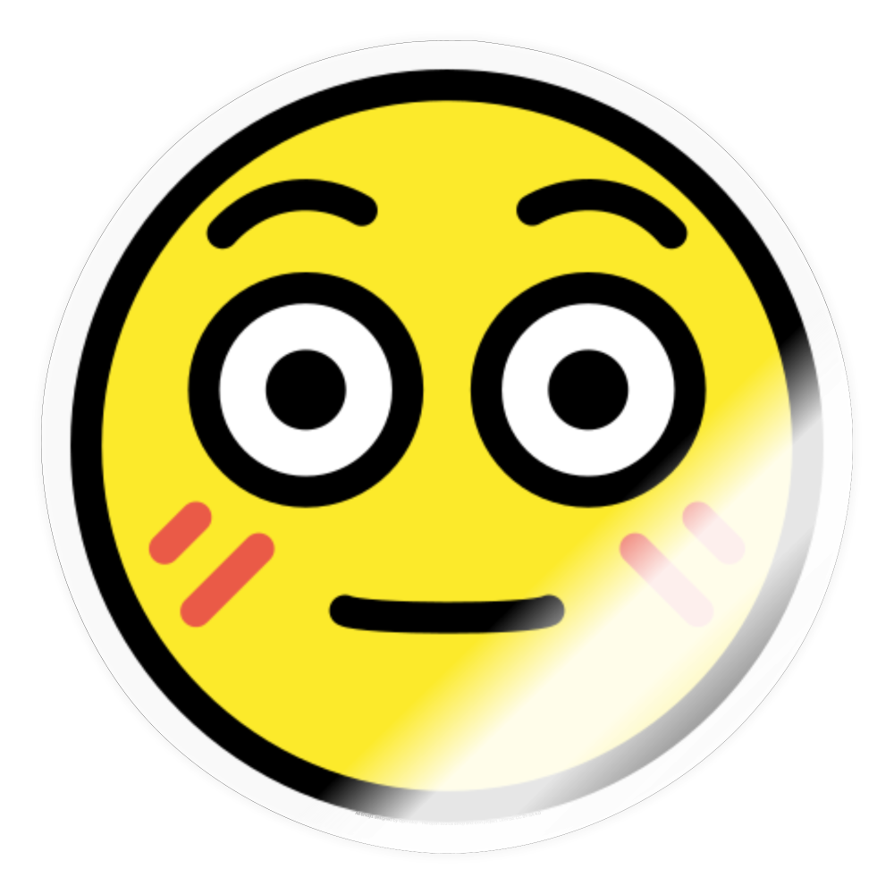 Flushed Face Moji Sticker - Emoji.Express - transparent glossy