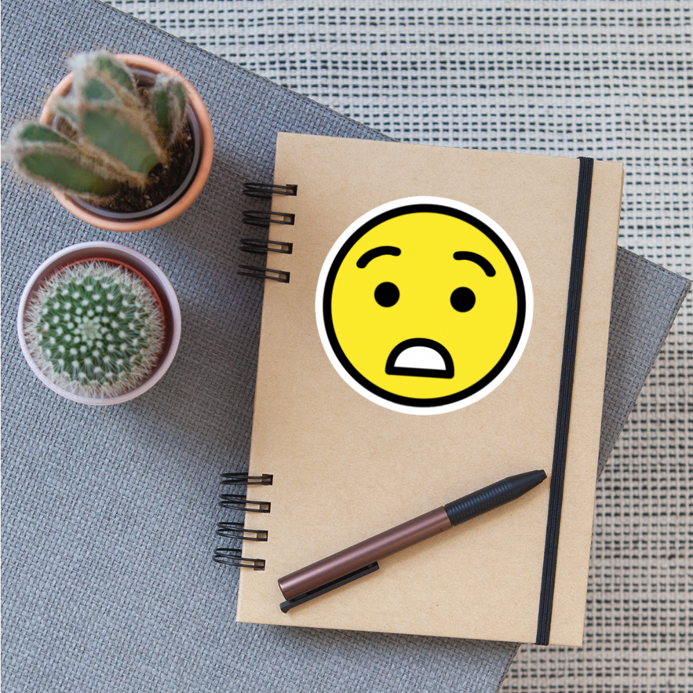 Astonished Face Moji Sticker - Emoji.Express - white matte