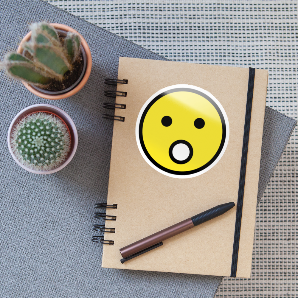 Face with Open Mouth Moji Sticker - Emoji.Express - white glossy
