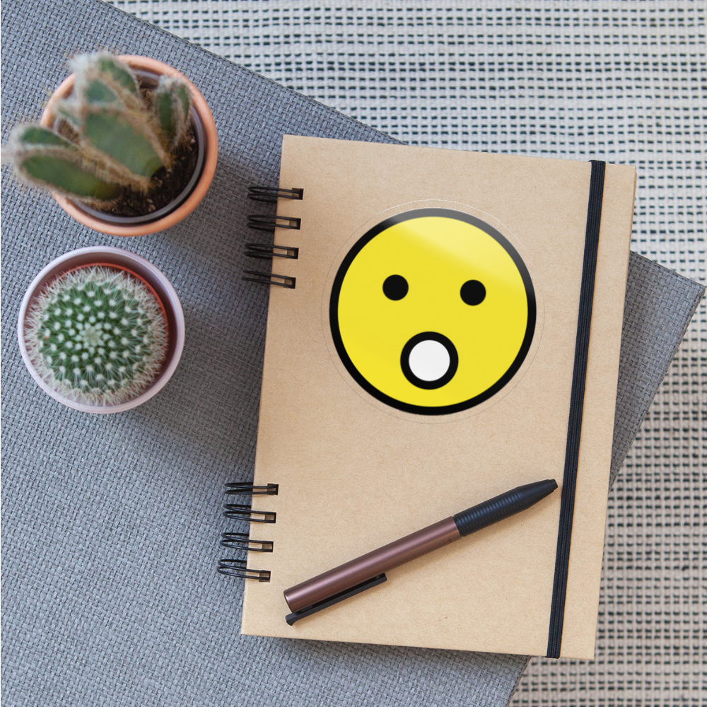 Face with Open Mouth Moji Sticker - Emoji.Express - transparent glossy