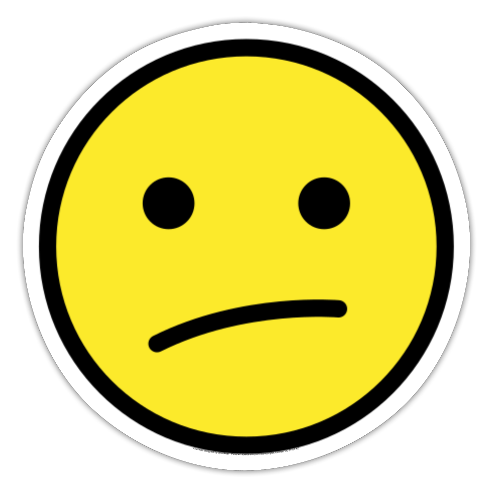 Face with Diagonal Mouth Moji Sticker - Emoji.Express - white matte