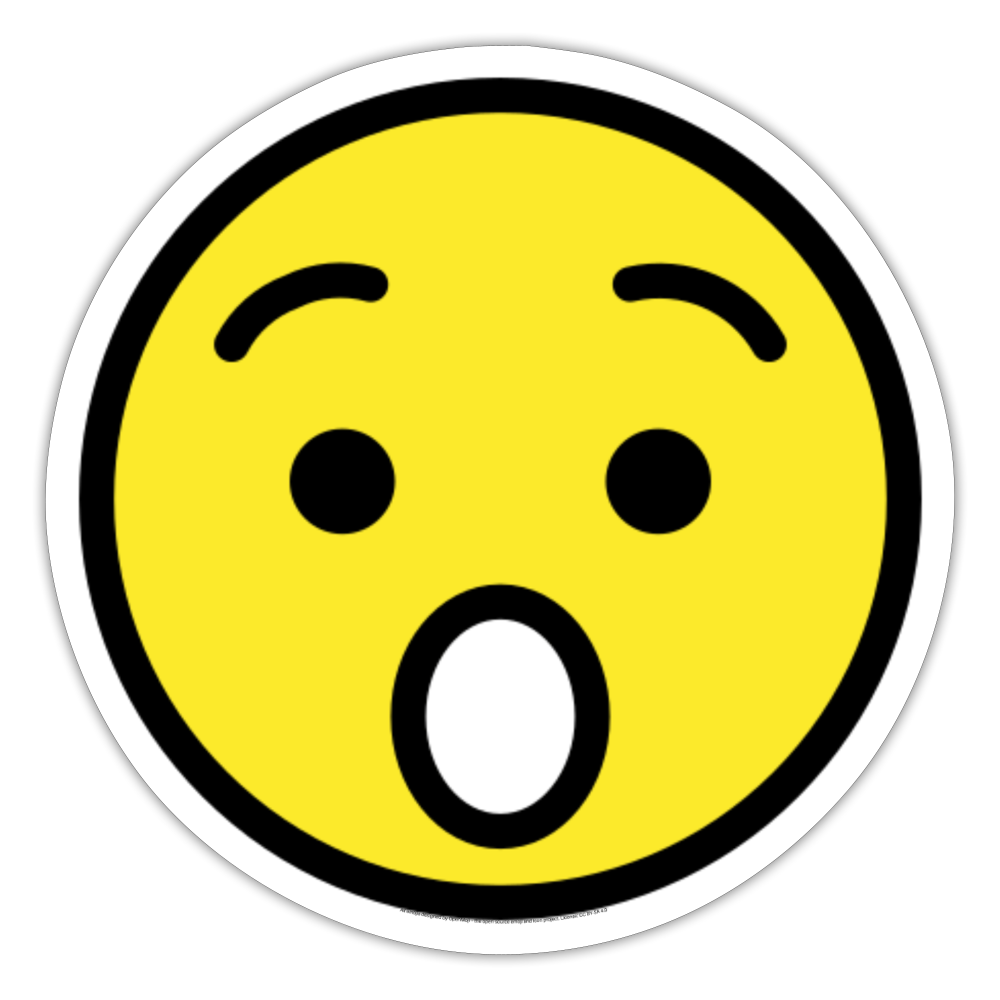 Hushed Face Moji Sticker - Emoji.Express - white matte