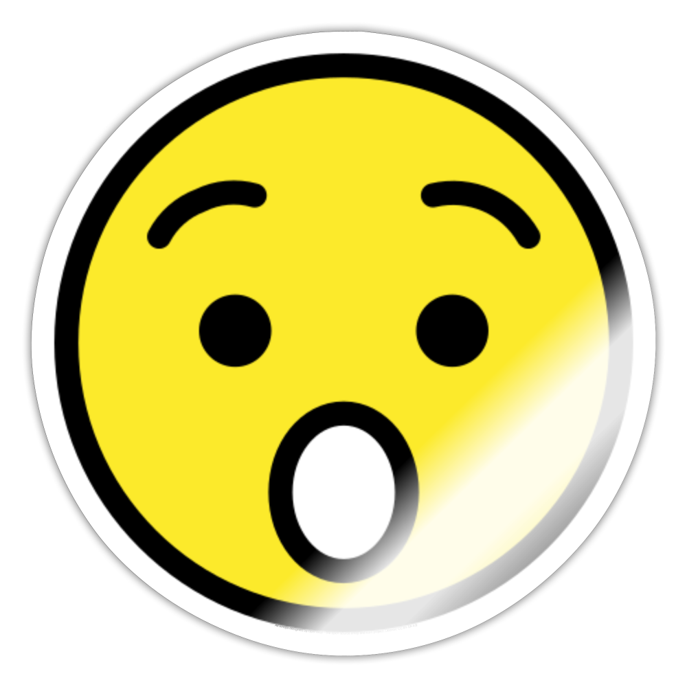 Hushed Face Moji Sticker - Emoji.Express - white glossy