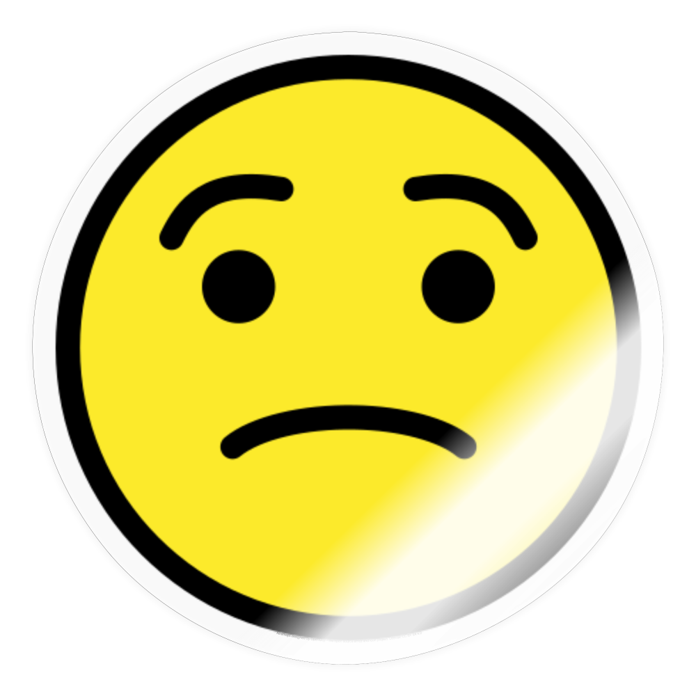 Worried Face Moji Sticker - Emoji.Express - transparent glossy